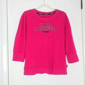 Karl Lagerfeld pink sweatshirt with puffed shoulder size l